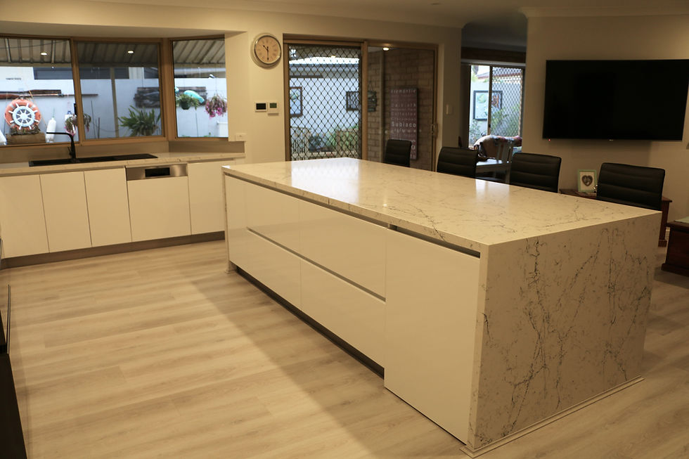 Stone kitchen island