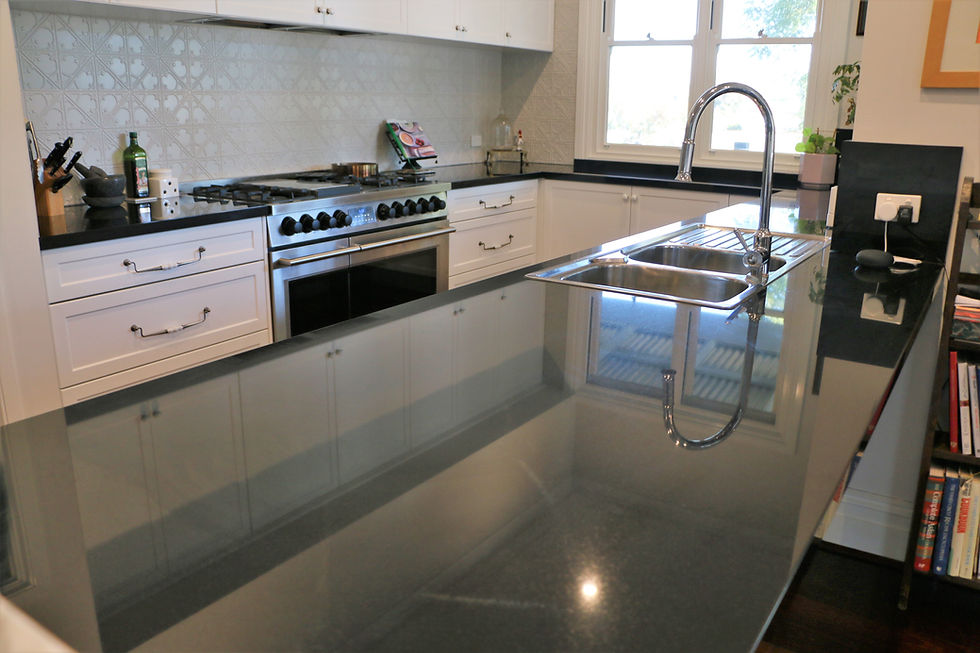 Stone kitchen island