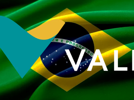The logo of Vale is displayed over the Brazilian flag