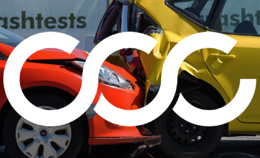 The logo of CCC Intelligent Solutions displayed over an image of a car crash