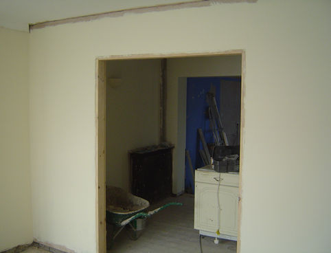 Painted interior wall opening