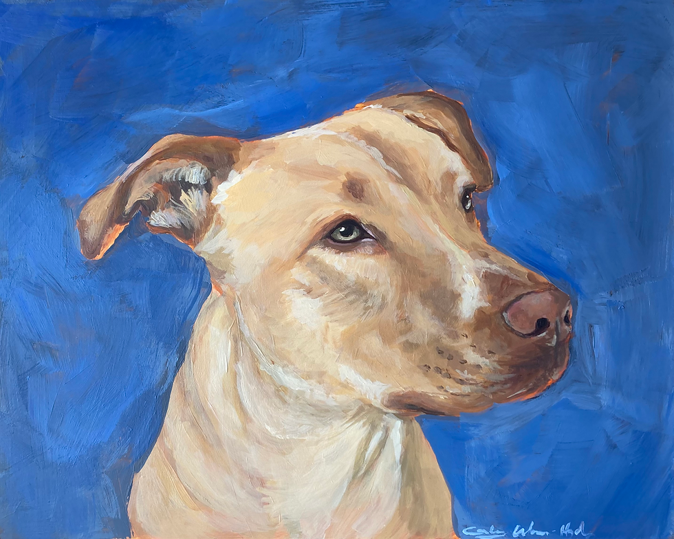 yellow dog painting