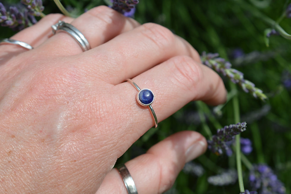 Thumbnail: Handmade Stacking Ring with Sodalite Gemstone in a Bezel Setting