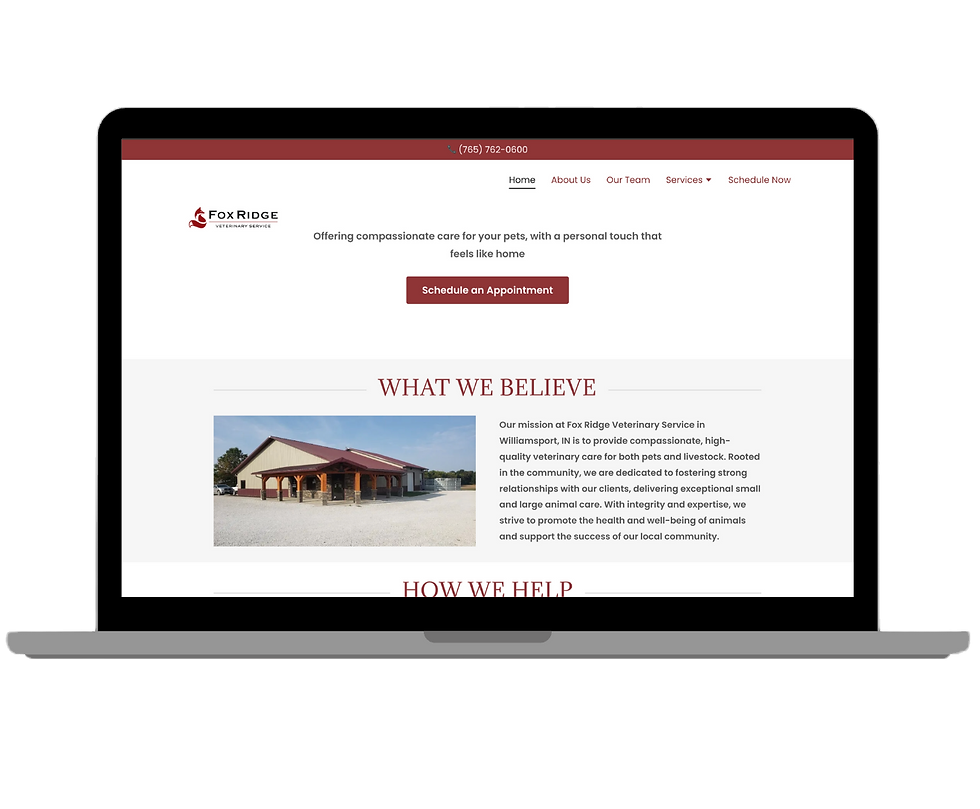 Laptop displaying a custom website designed by Big 7 Business Solutions for small businesses and rural entrepreneurs.