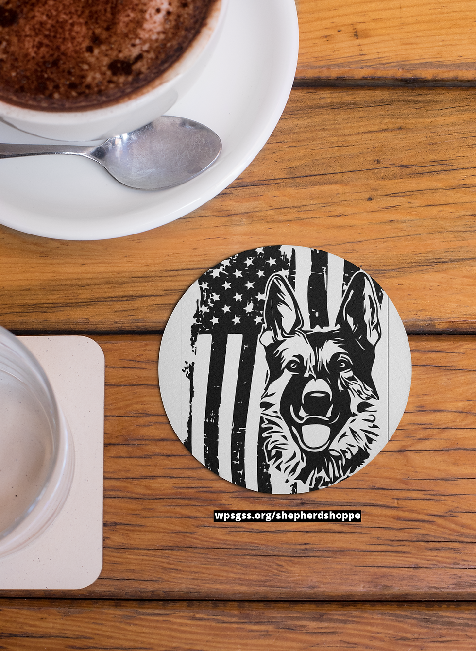 Patriotic German Shepherd Drink Coaster Set
