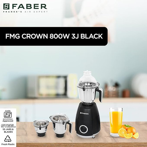 Faber Crown Mixer Grinder Price FABER CROWN W3J NERO 800W MIXER