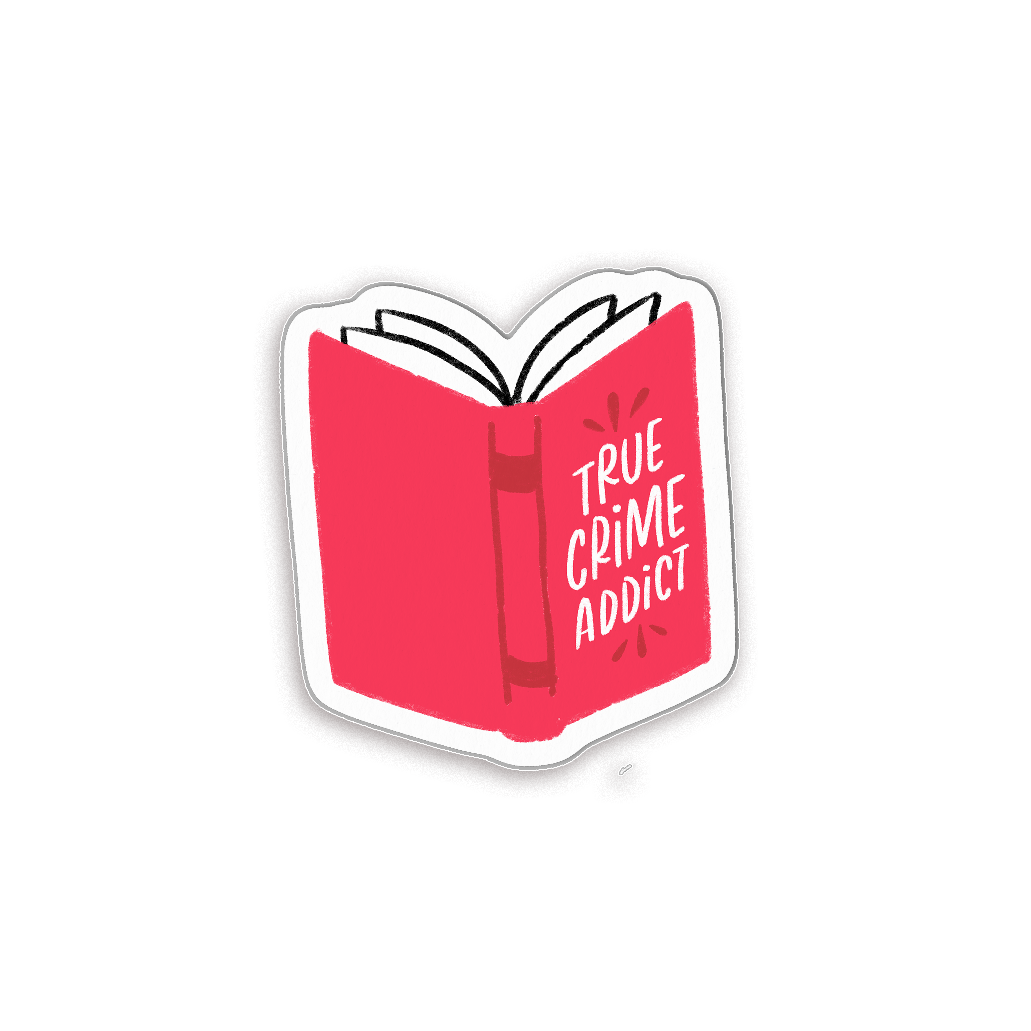 True Crime Addict Book Mini Sticker