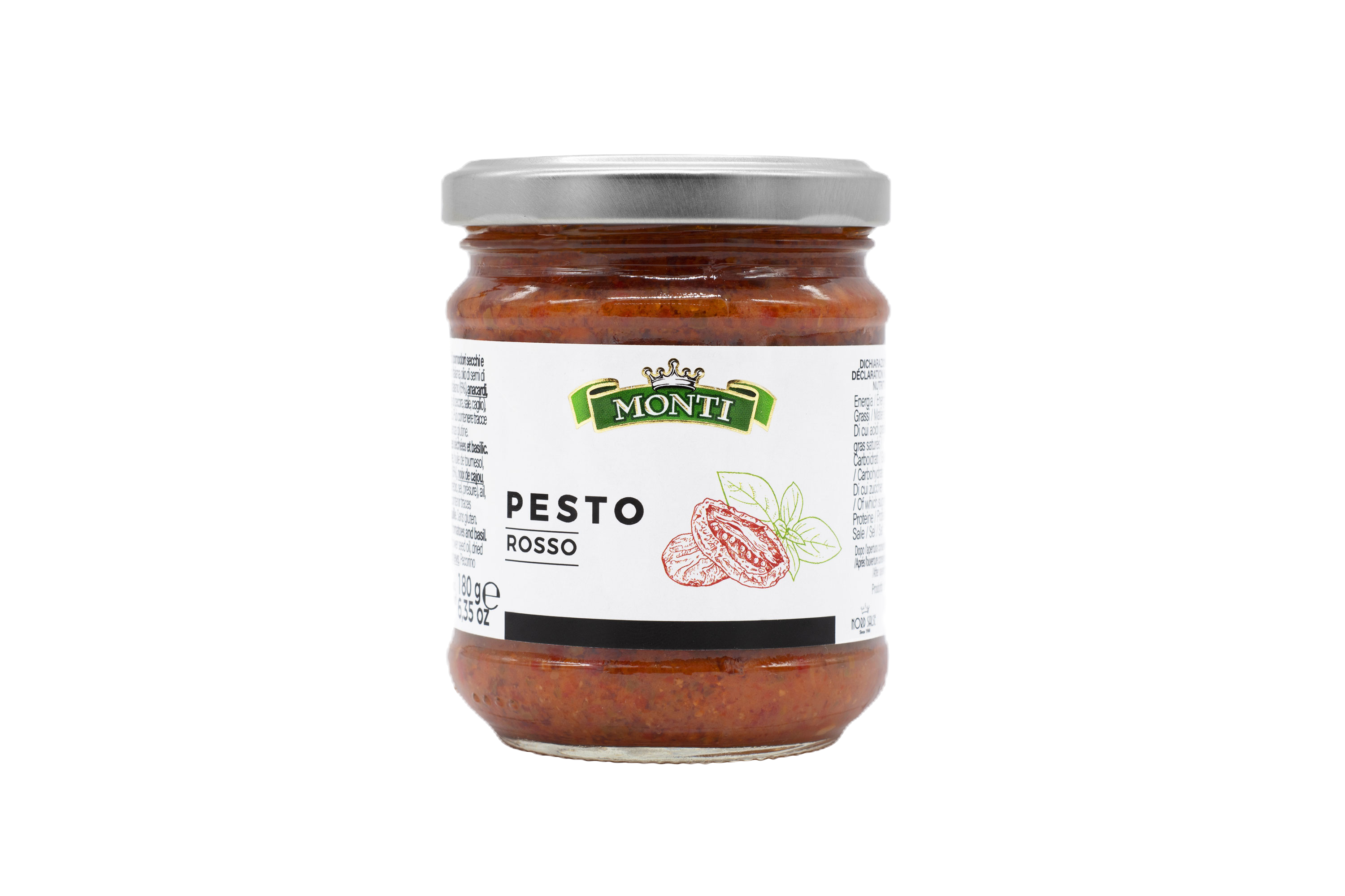 Gluten Free Italian Red Pesto (Rosso) with Sun Dried Tomatoes and Basil 180g