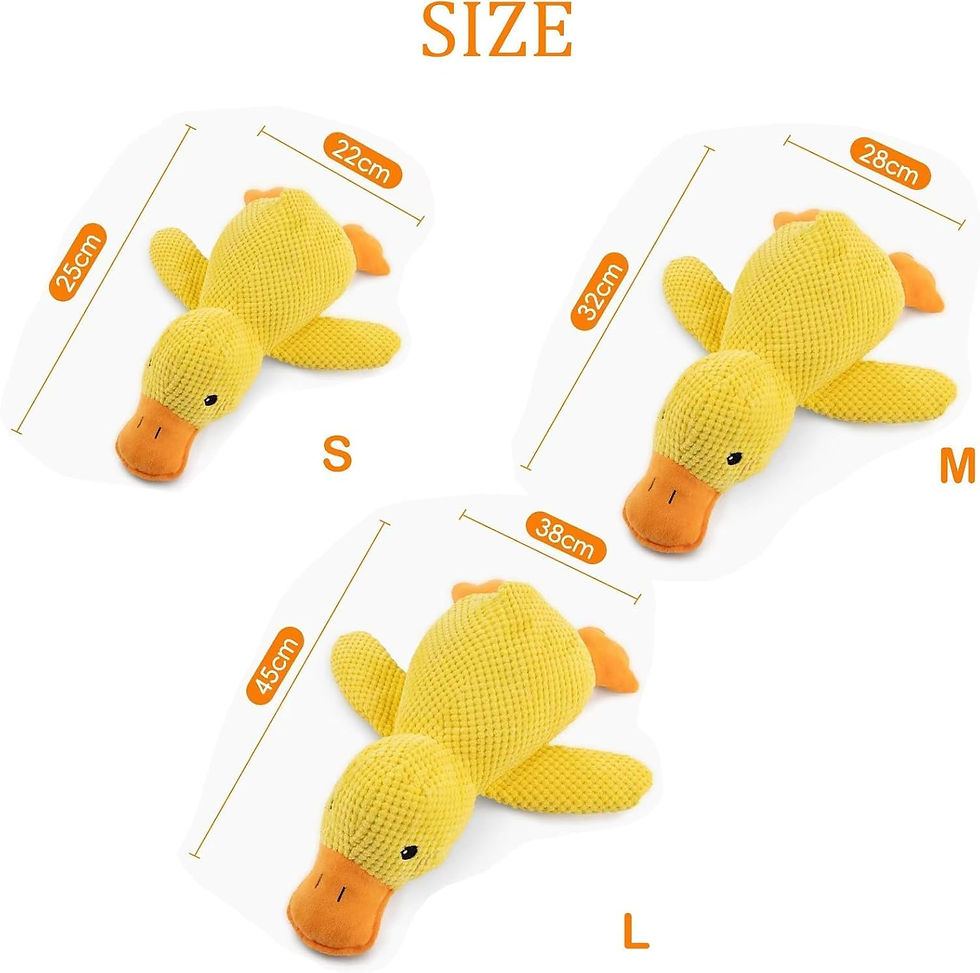 Thumbnail: Duck dog toy plush chew resistant durable dog toy with quacking sound teeth grin
