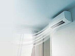 air-conditioner-on-wall-background-stock