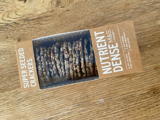 M&S super seeded crackers Nutrient Dense great healthy nutritious snack for work