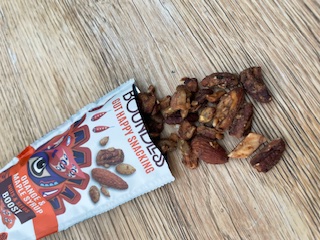 healthy nuts and seeds snack on work desk