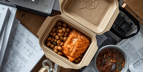 healthy takeaway lunch on busy professionals desk.png