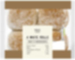 Pack of four flour-dusted white rolls with M&S label. Ingredients: multi-flour, water, sourdough culture, yeast, salt. Brown and white packaging.