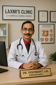 Dr. Yashwant Lal, experienced dermatologist at Laxmi’s Clinic, Harmu, Ranchi
