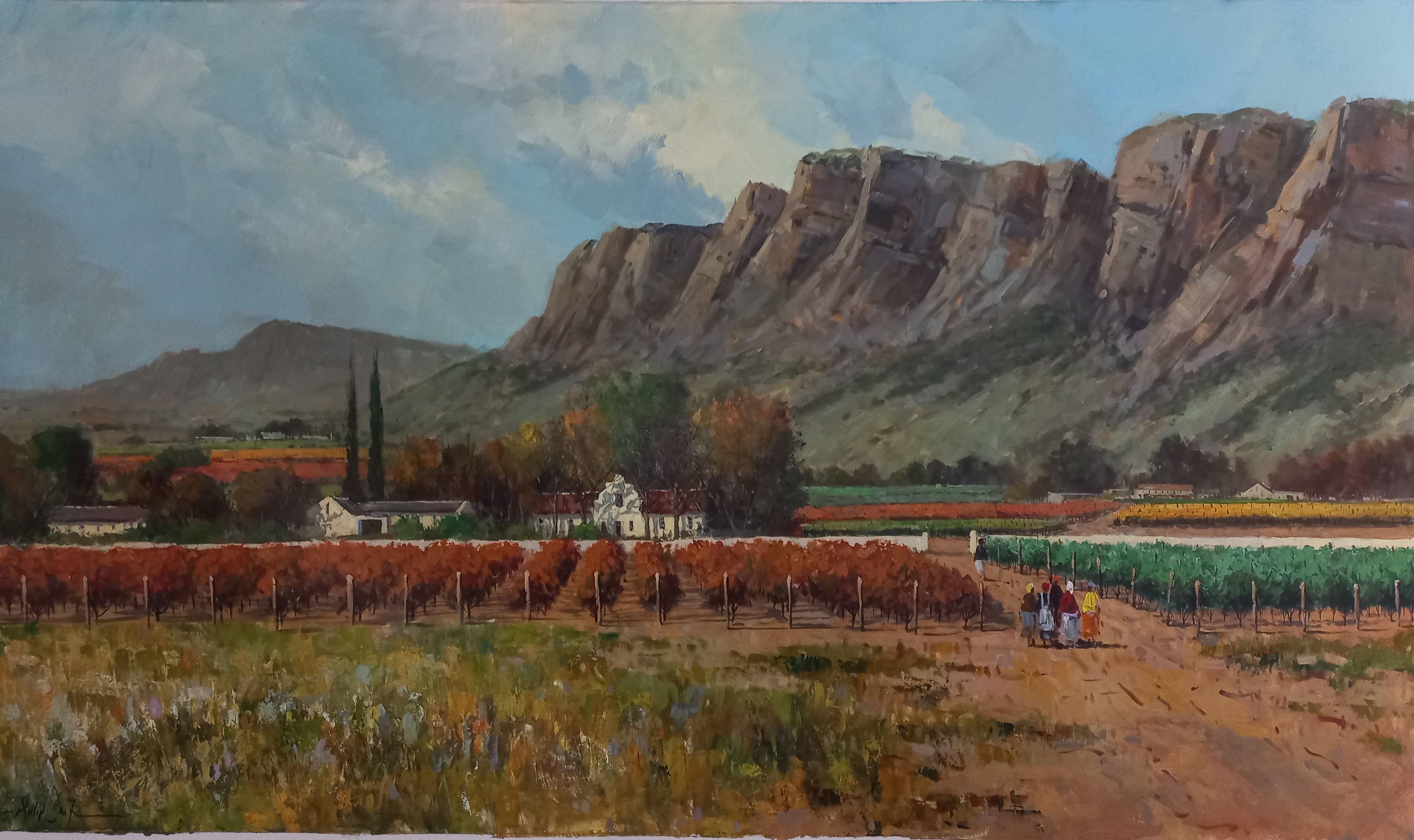 Wine Farm Oil Painting 1.2m x70cm