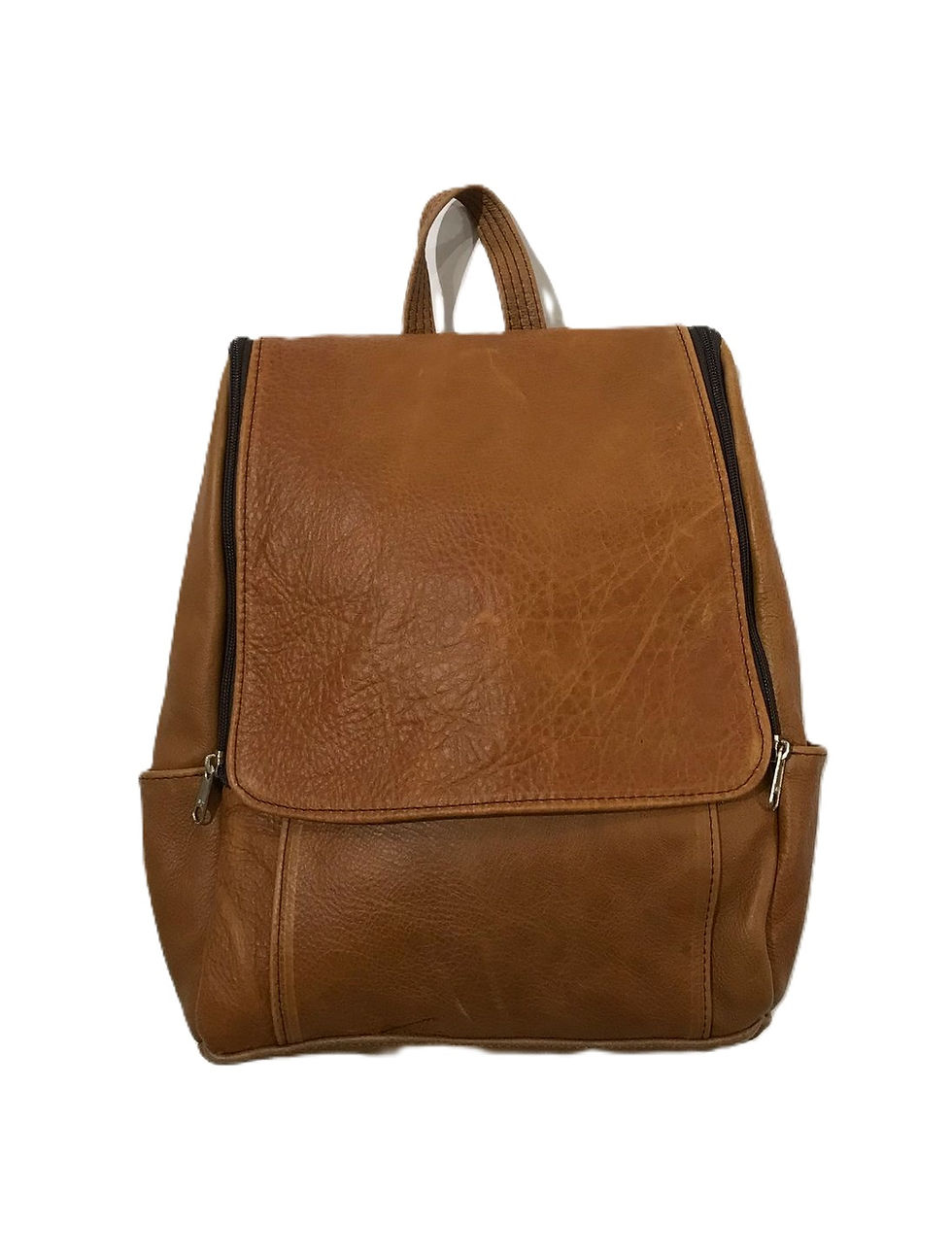 Brown leather back pack