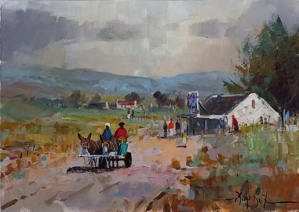 Donkey cart 25x35cm