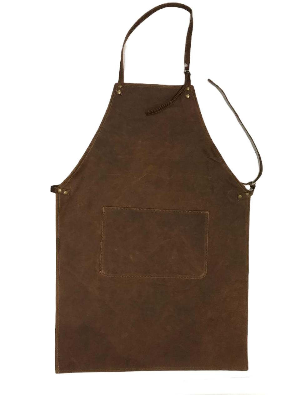 Brown leather apron