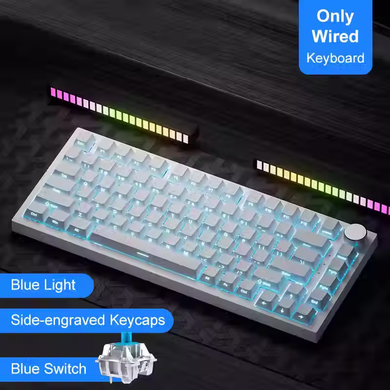 Thumbnail: AJAZZ AK820 Wired With Rotary Volume Buttons Hot-Swappable Keys For Office And H