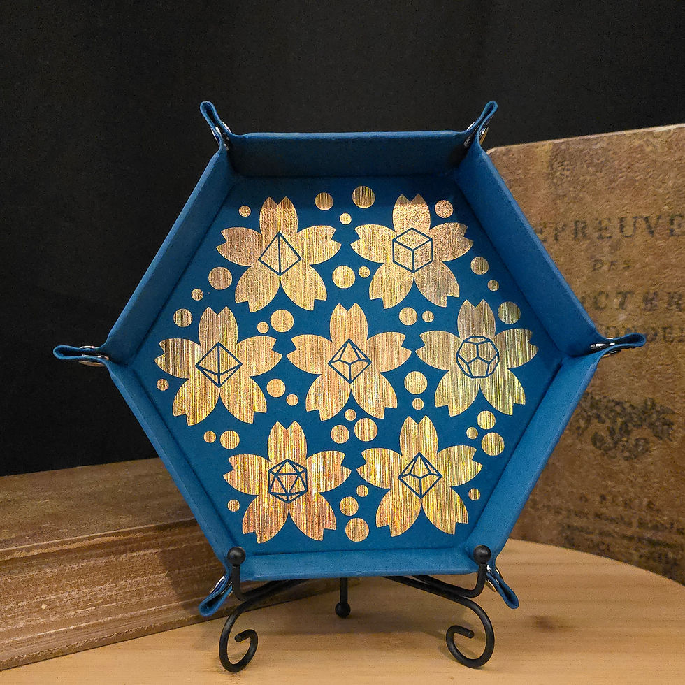 Piste à dés "Fleur de dés" Holographique doré/ Bleu