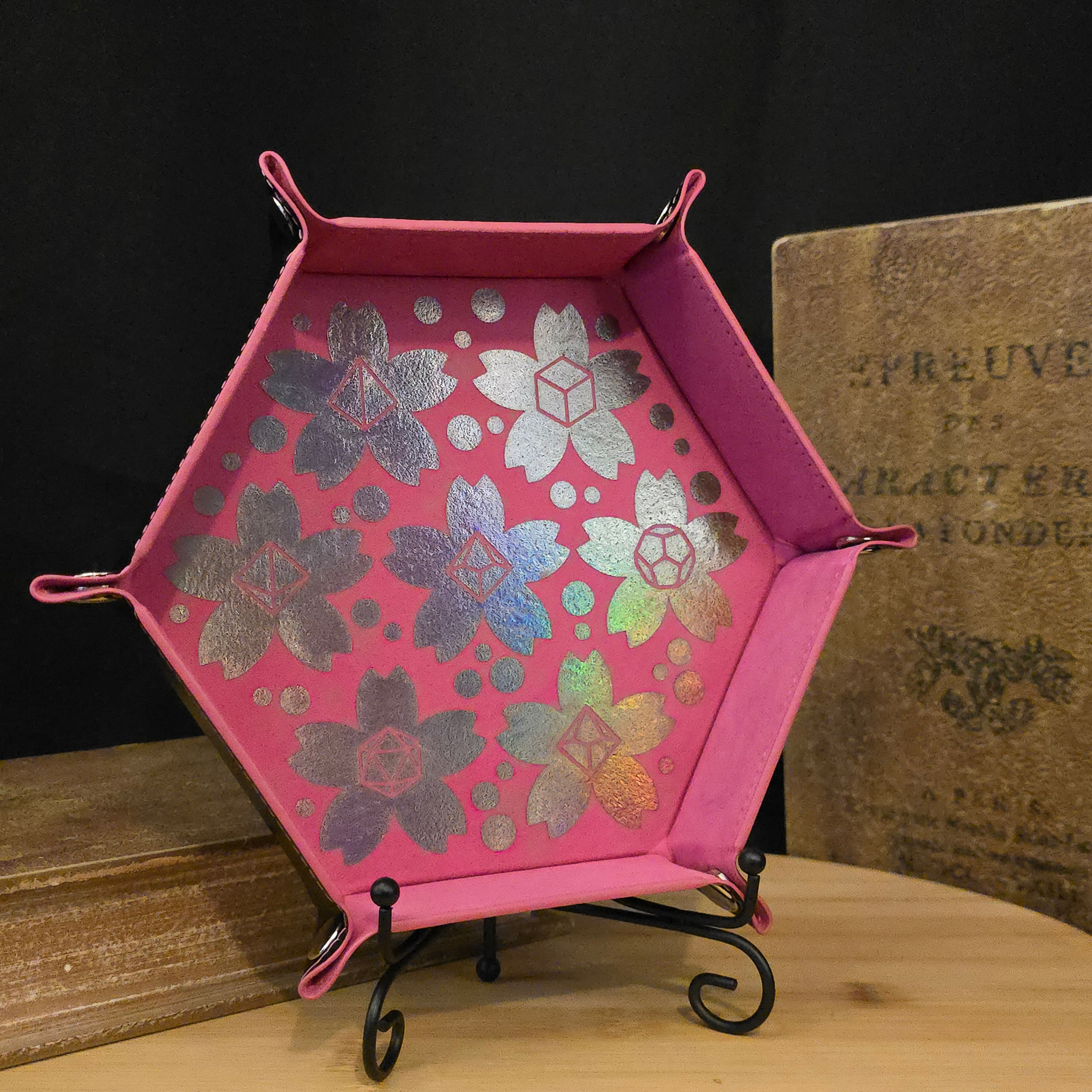 Piste à dés "Fleur de dés" Holographique/ Rose