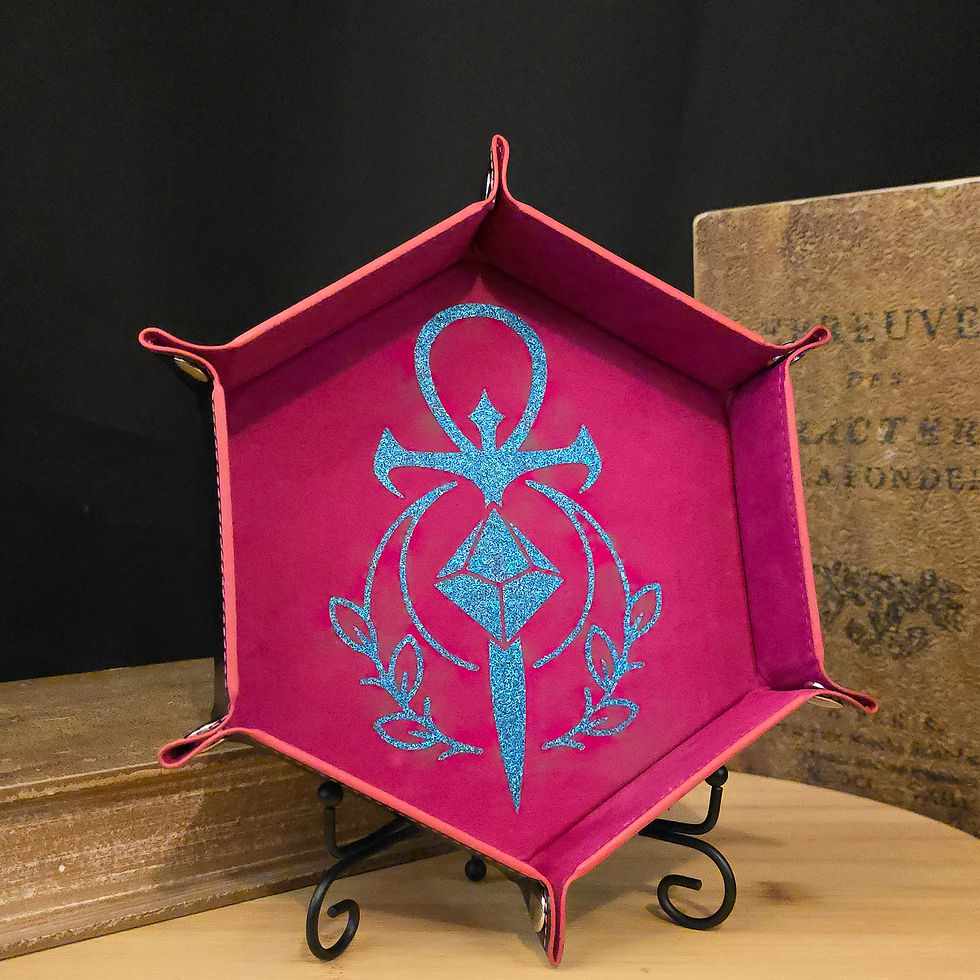 Piste à dés "Claire Delune" Bleu paillettes/ Fuchsia