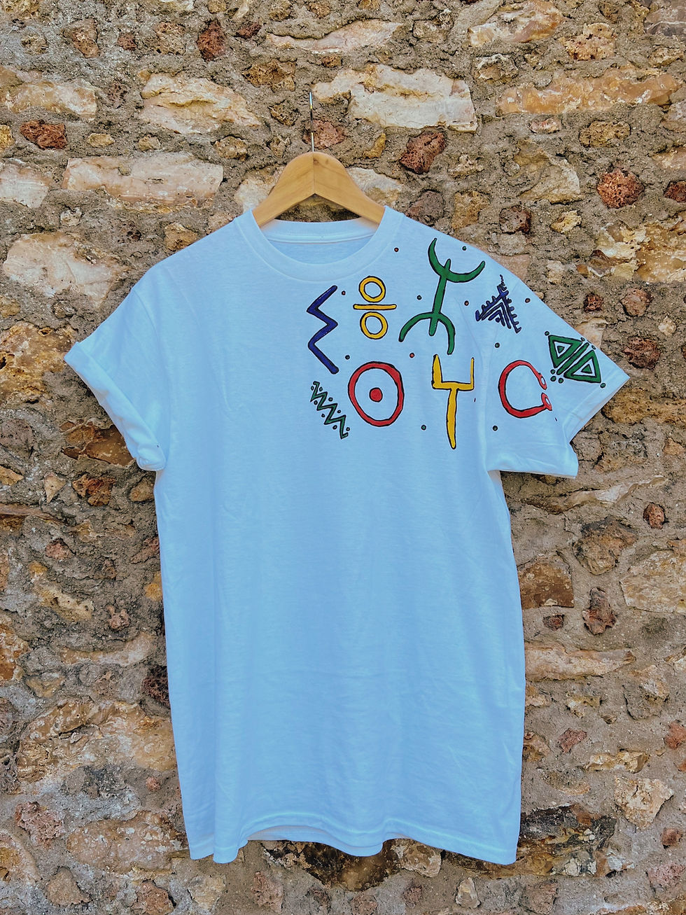 Thumbnail: Hand-painted Amazigh symbol T-shirt | Amazigh tattoos | Berber T-shirt





Hand-painted Amazigh symbol T-shirt | Amazigh tattoos | Berber T-shirt l Unisex