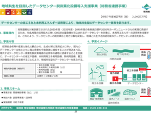 地域共生を目指したデータセンター脱炭素化設備導入支援事業(総務省連携事業)【令和7年度補正】