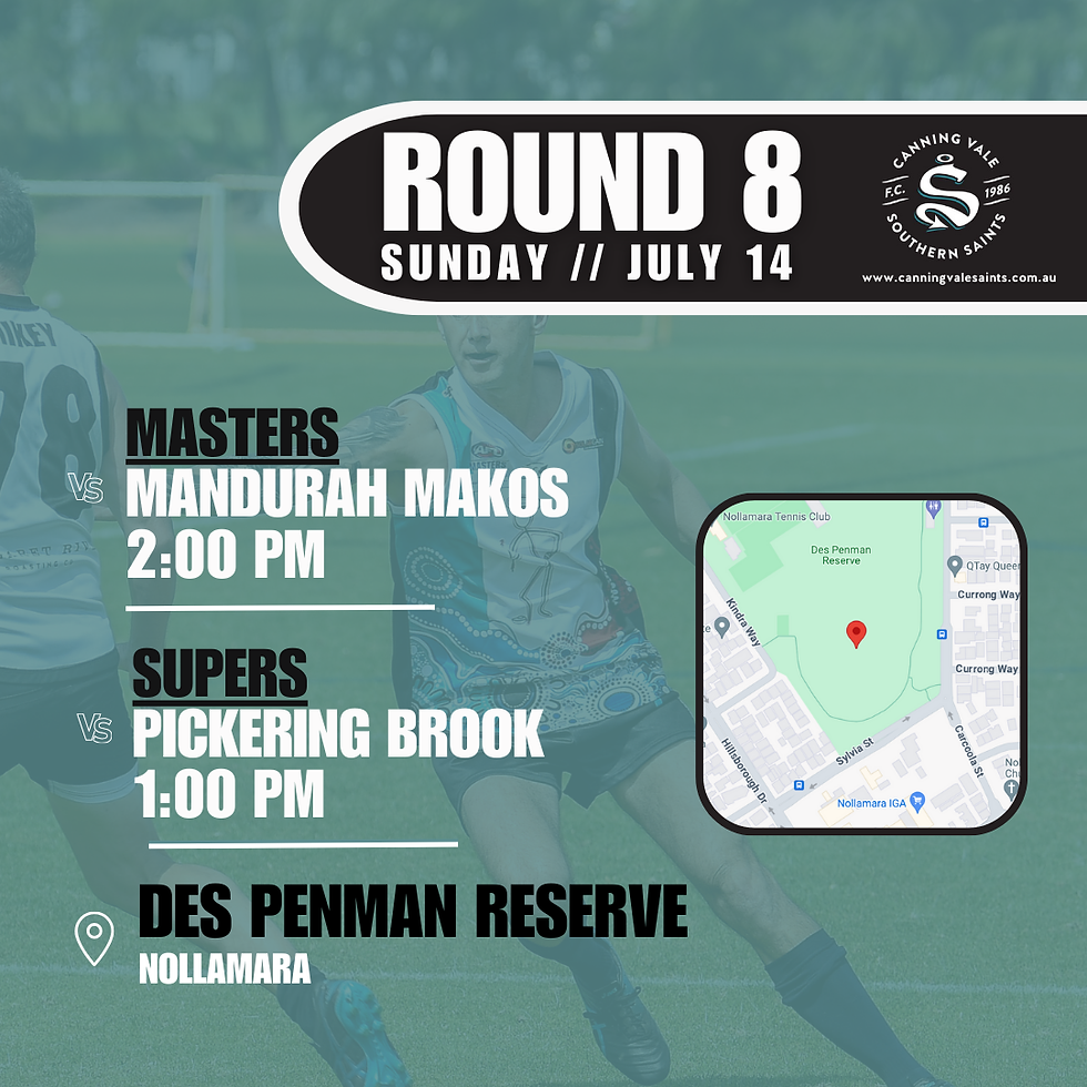 Round 8 // Sunday, 14th July // Des Penman Reserve