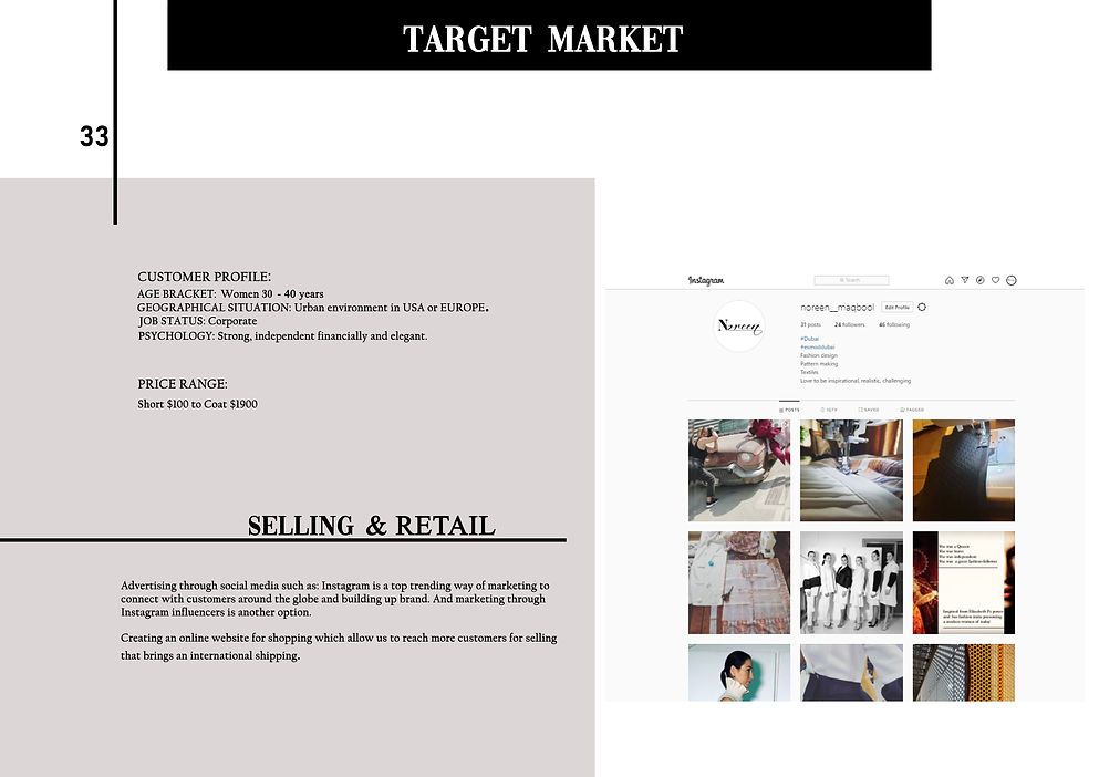 33 TARGET MARKET AND SELLING AND RETAIL.