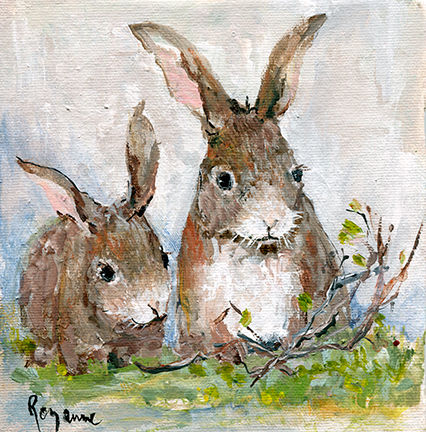 244 2 Bunnies no Butterfly 6x6