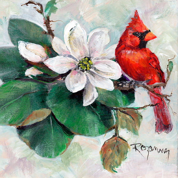 2180 Single Cardinal w Magnolia