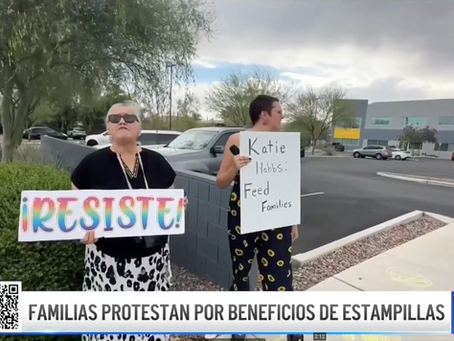 Telemundo Arizona: Familias protestan por recortes en beneficios de estampillas en Arizona