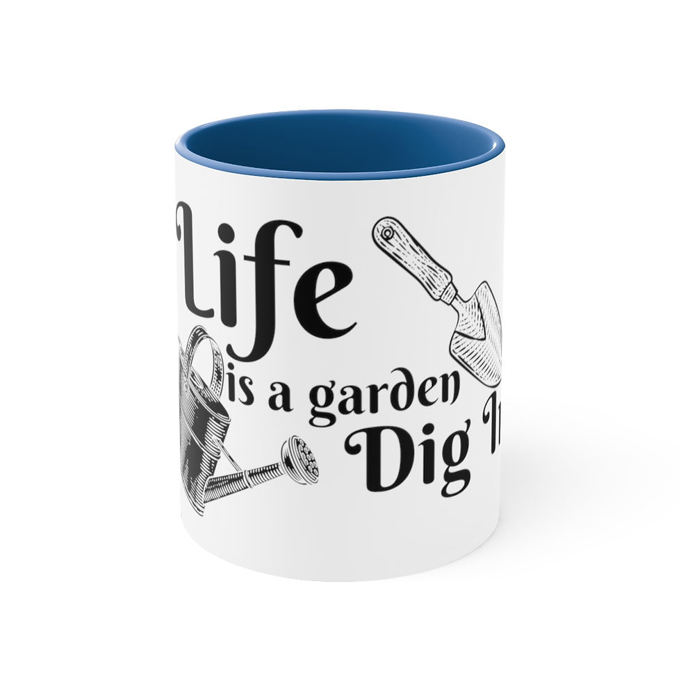 Thumbnail: Life is Garden Two-Tone Coffee Mug - 11oz