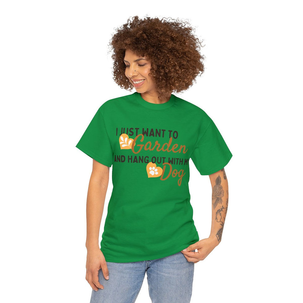 Thumbnail: Unisex Cotton Tee - Want to Garden and Hangout with Dog