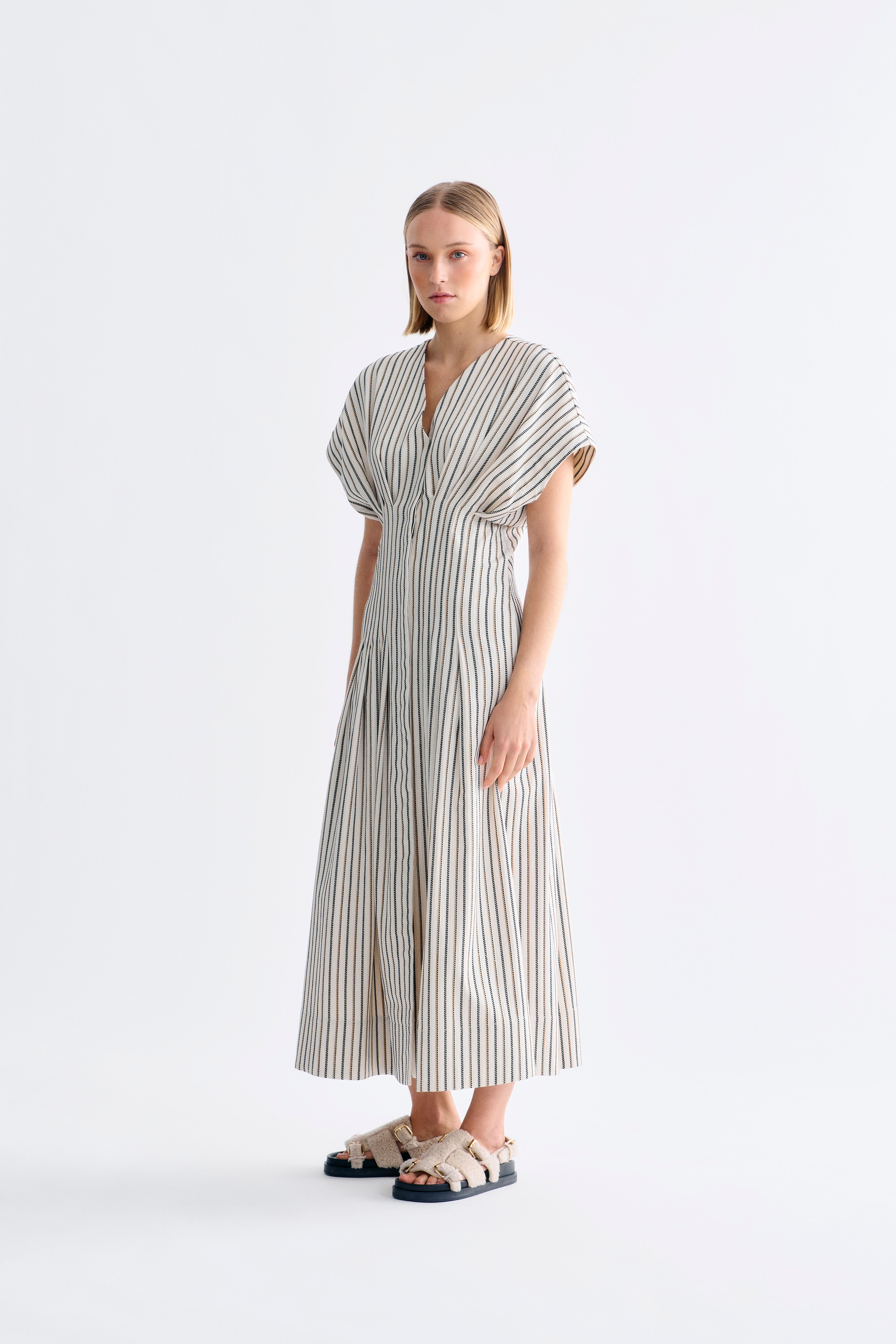 Camia Dress - Striped Handloom