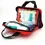 Miniature : Trousse de premiers secours rouge, ouverte, permettant de voir les articles rangés dans des pochettes à l'intérieur