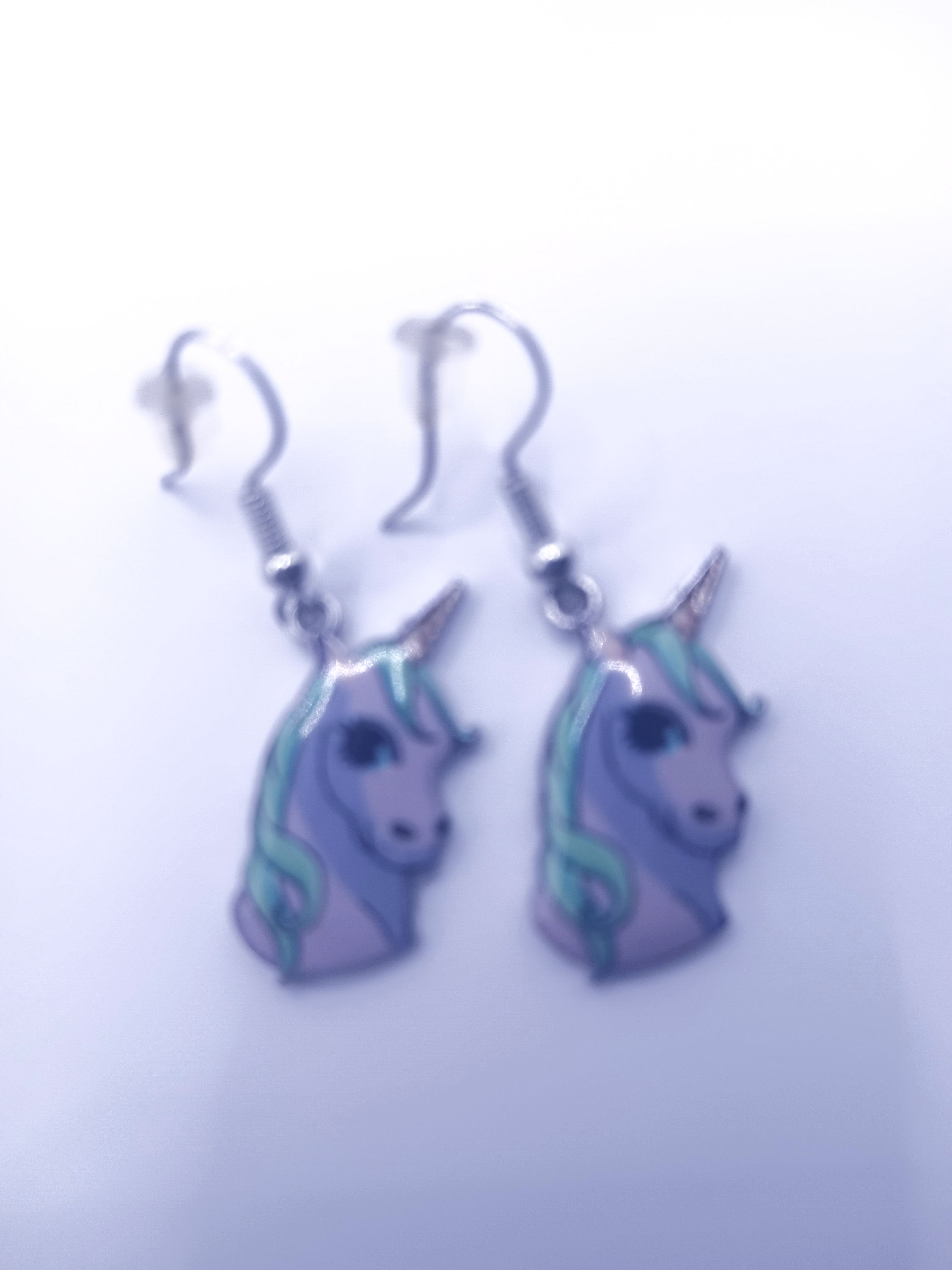 Purple & Green Unicorn Earrings