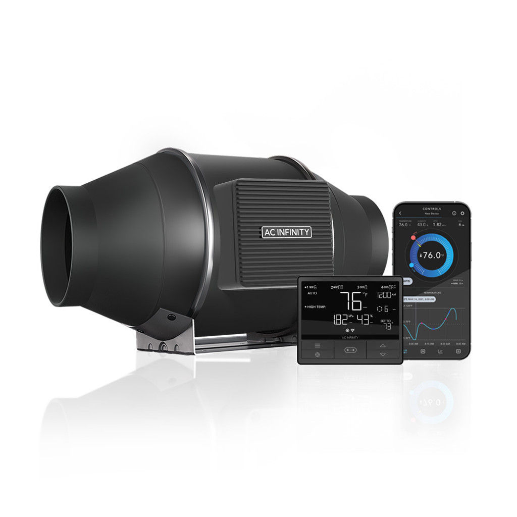 AC Infinity CLOUDLINE PRO T4, Quiet Inline Duct Fan System with Temp/humidity