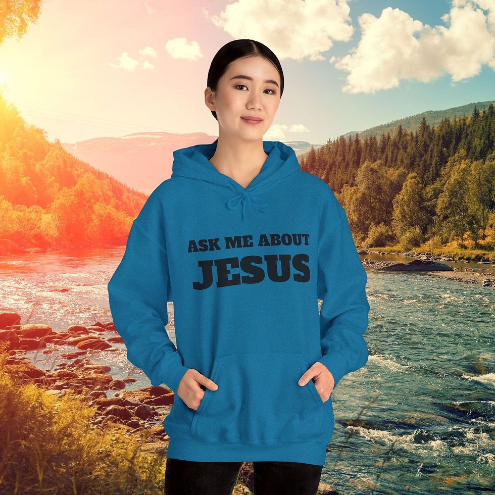 Thumbnail: "Ask Me About Jesus" Challenge Heavy Blend™ Hooded Sweatshirt