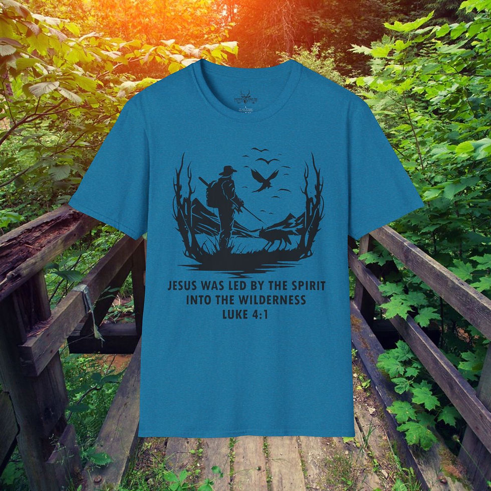 Thumbnail: "Jesus was led by the Spirit into the wilderness" Luke 4:1 - Softstyle T-Shirt
