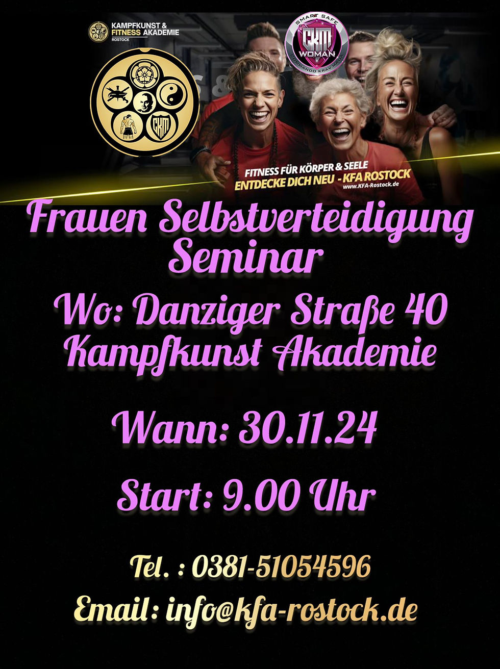 Frauen Selbstverteidigung Seminar KFA Rostock