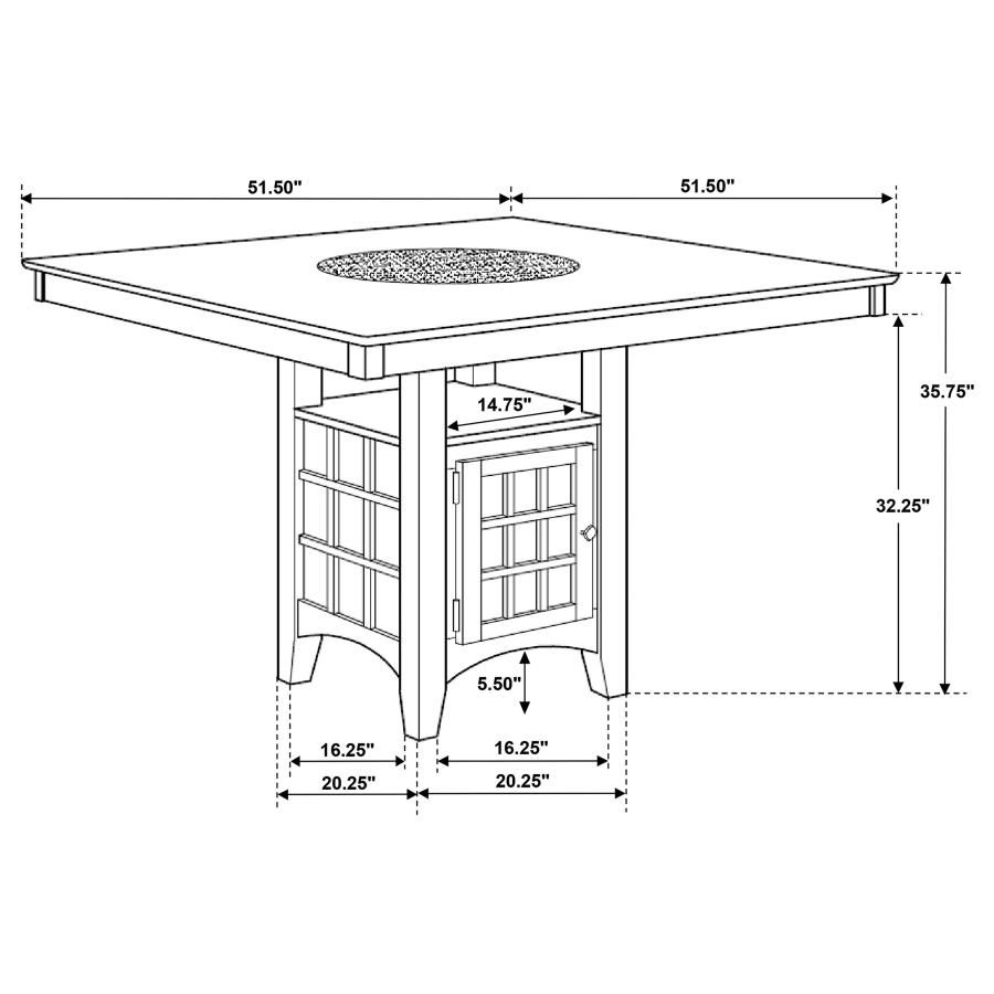 Thumbnail: Gabriel 5-Piece Lattice-Back Counter Height Dining Set Cappuccino