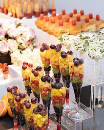 full service catering spread with appetizers