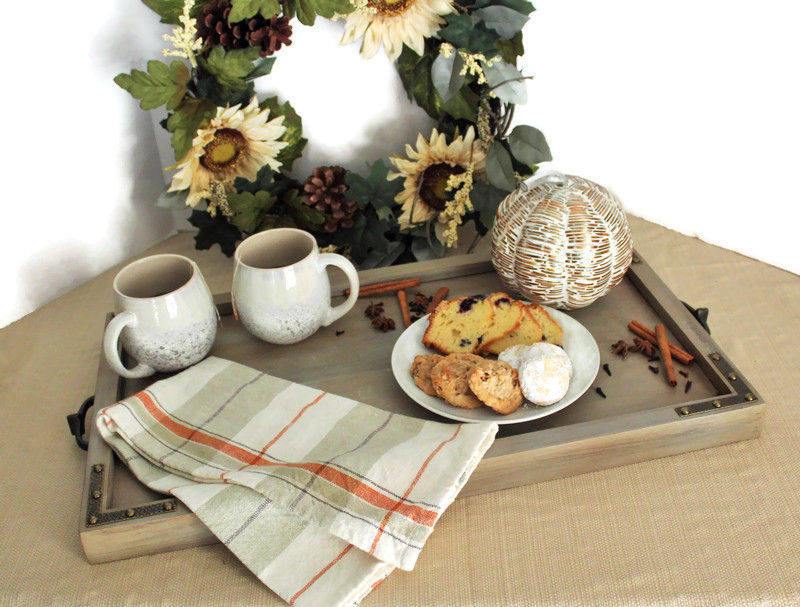 Thumbnail: FARMHOUSE SERVING TRAY PERSONALIZED, RUSTIC WOOD DECOR TRAY