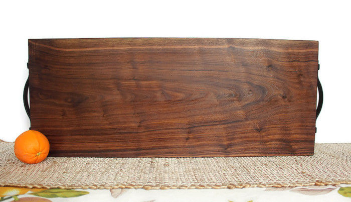 Thumbnail: Thick Walnut Serving Board With Live Edge, Table Centerpiece