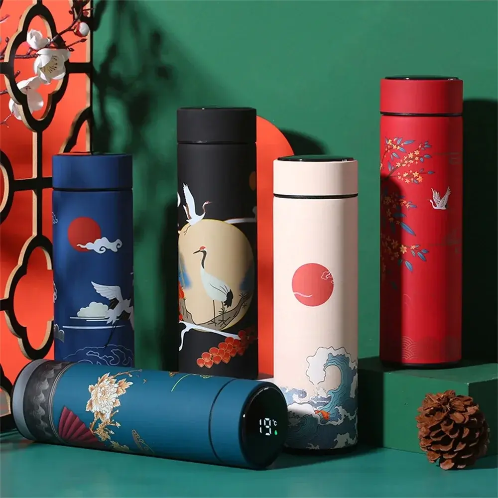 Portable Thermos Bottle Temperature Display