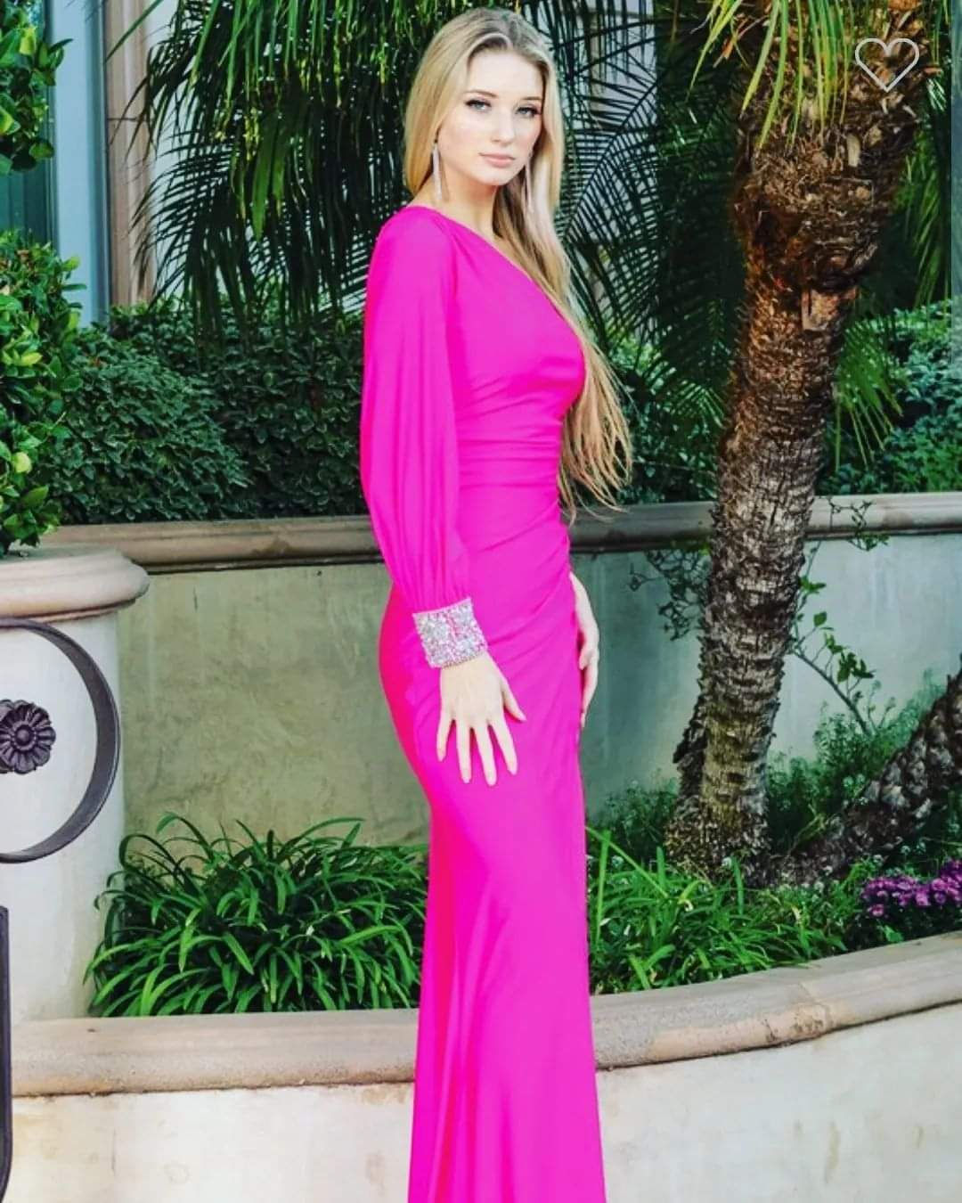 One shoulder Classic Hollywood gown 