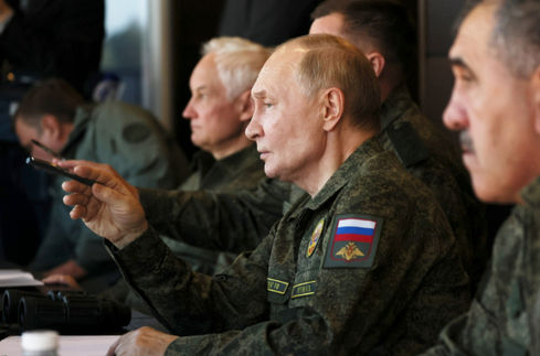 Russian President Vladimir Putin Observes the Zapad 2025 Military Exercises, via The Kremlin.